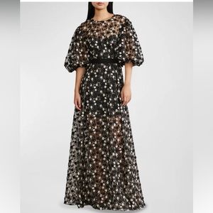 Zac Posen Puff Sl Floral Emb Tulle Cut size 6